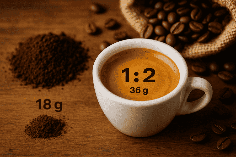bestes Verhältnis von Kaffee zu Wasser für einen Espresso