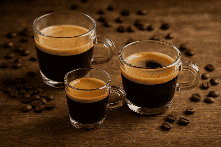 ristretto, espresso und lungo