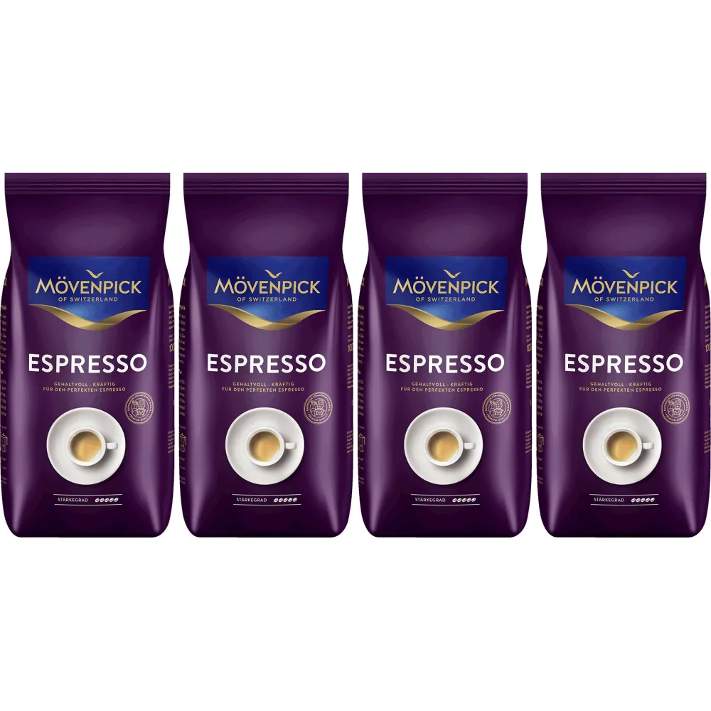 Mövenpick Espresso - Kaffeebohnen - 4 x 1 Kilo