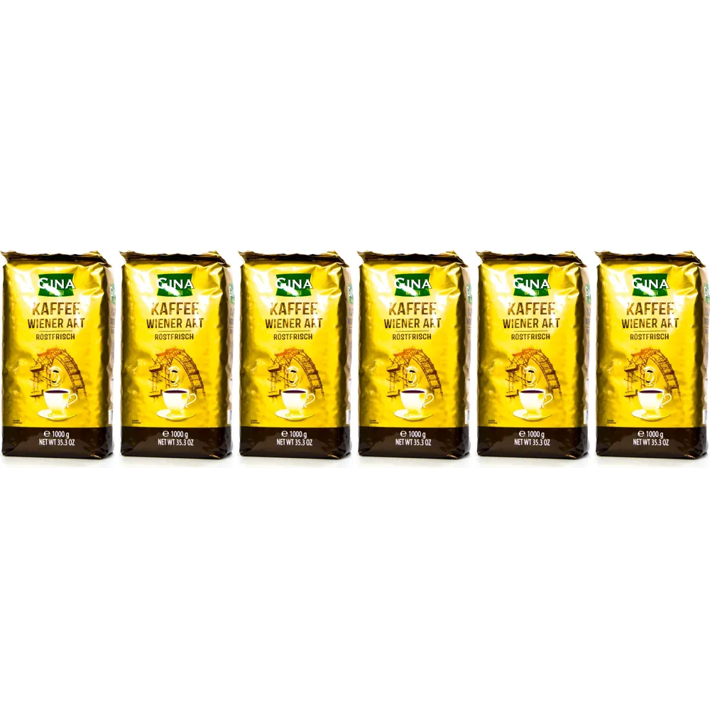 Gina Wiener Kaffee - Kaffeebohnen - 6 x 1 Kilo