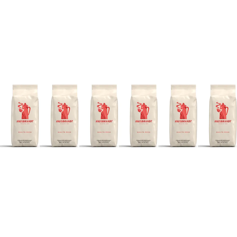 Hausbrandt Qualität Roter Kaffee - Kaffeebohnen - 6 x 1 Kilo