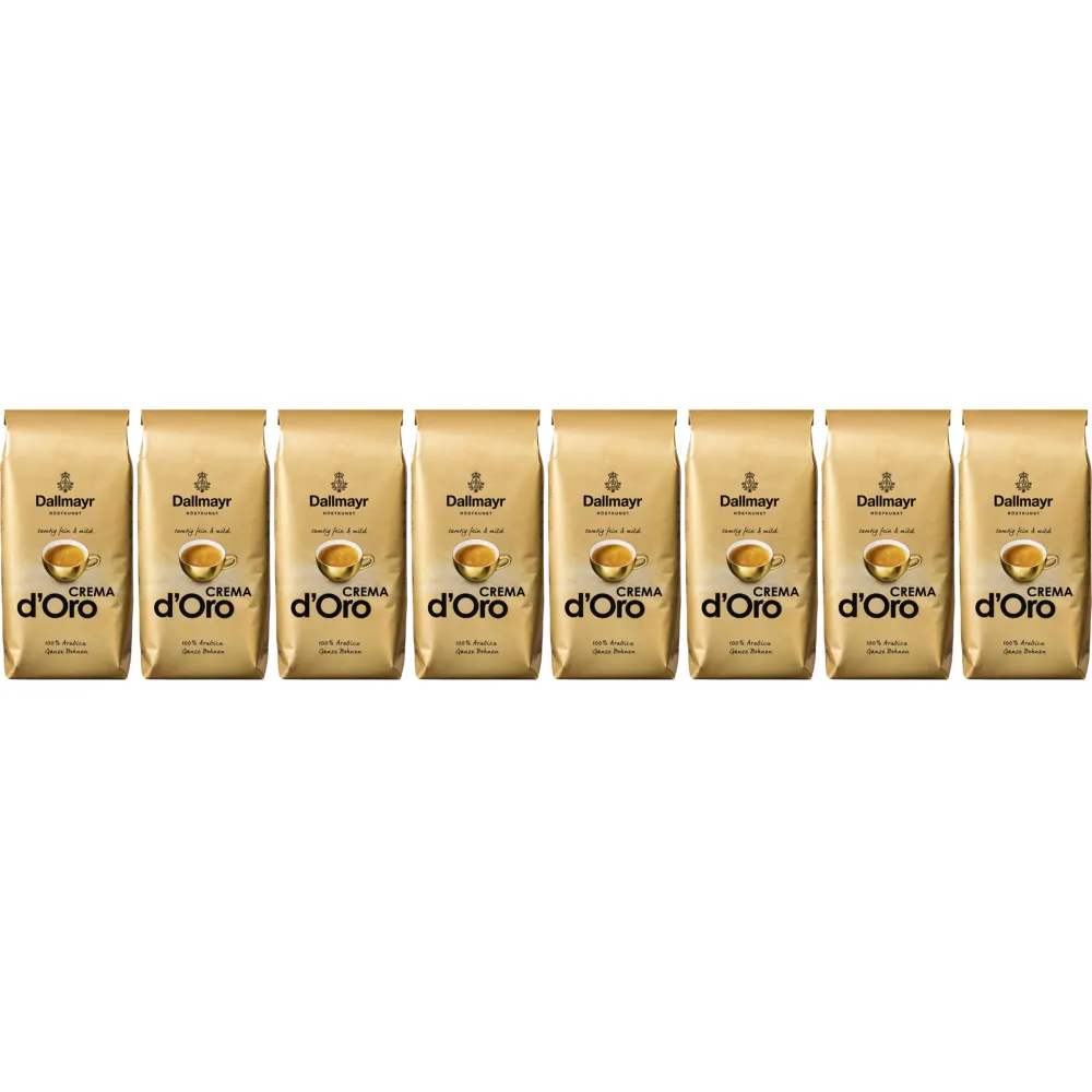 Dallmayr Crema d'Oro mild & fein - Kaffeebohnen - 8 x 1 Kilo