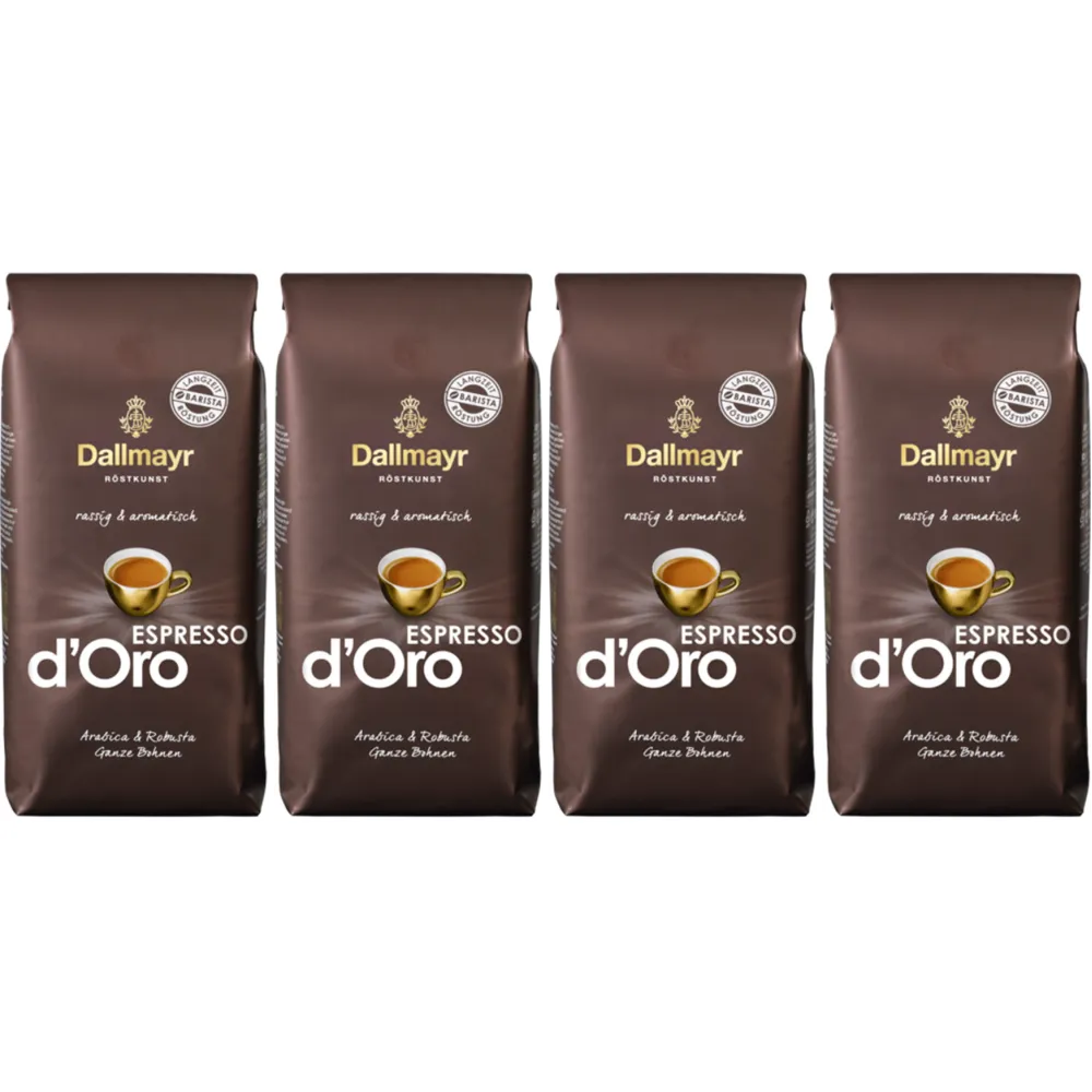 Dallmayr Espresso d'Oro - Kaffeebohnen - 4 x 1 Kilo