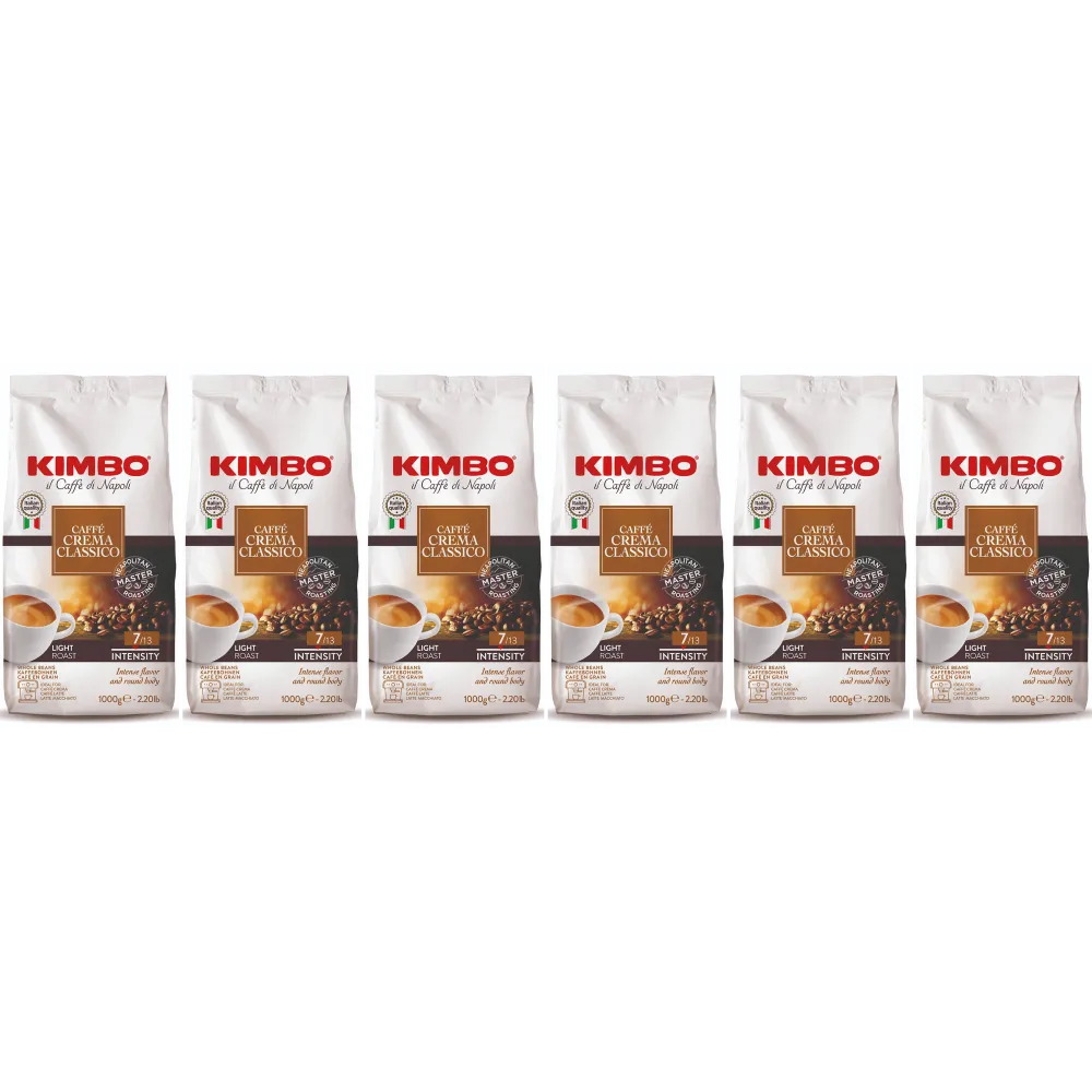 Kimbo Caffé Crema Classico - Kaffeebohnen - 6 x 1 Kilo