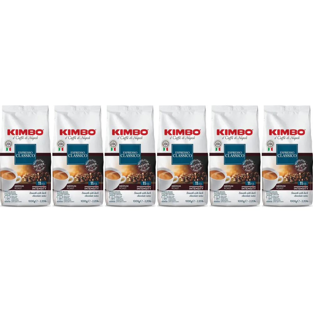 Kimbo Espresso Classico - Kaffeebohnen - 6 x 1 Kilo