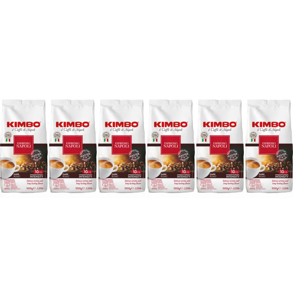 Kimbo Barista Espresso Napoli / Napoletano - Kaffeebohnen - 6 x 1 Kilo