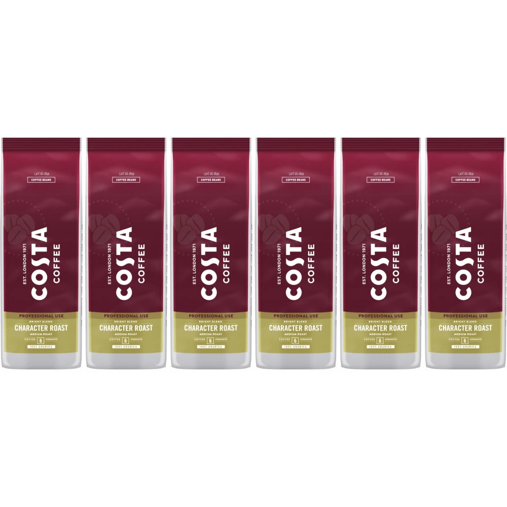 Costa Coffee Character Bright Blend Medium Roast - Kaffeebohnen - 6 x 1 Kilo
