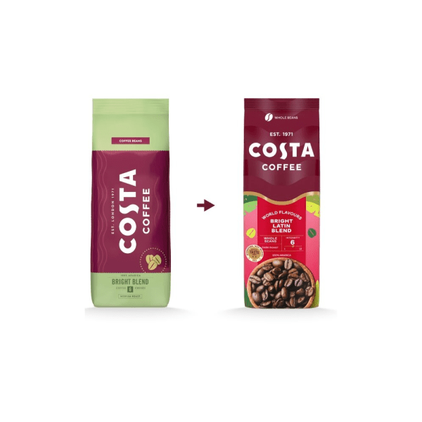 Costa Coffee Bright Blend - Kaffeebohnen - 1 Kilogram