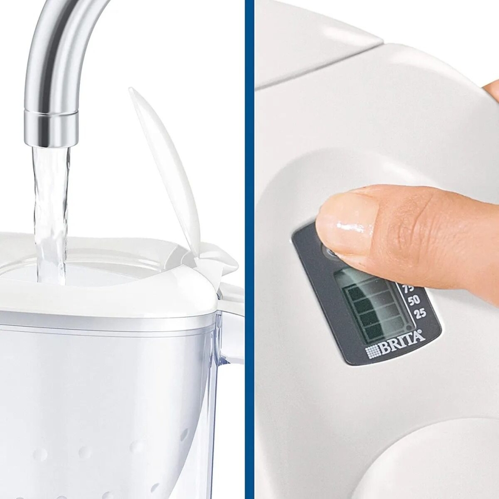Brita - Wasserfilterkanne Marella Weiß + 1 Maxtra Filterkartusche 2,4L
