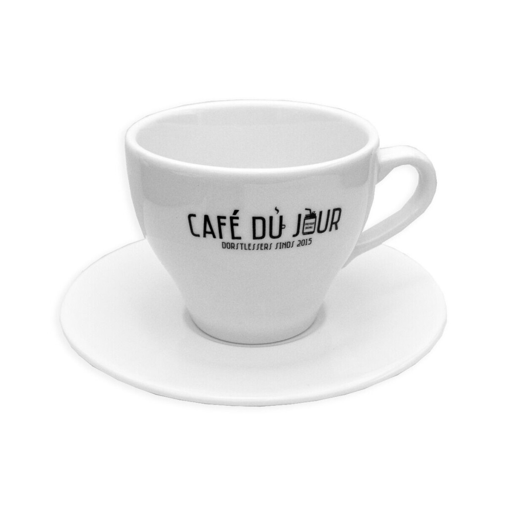 Café du Jour Cappuccino-Tasse und Untertasse