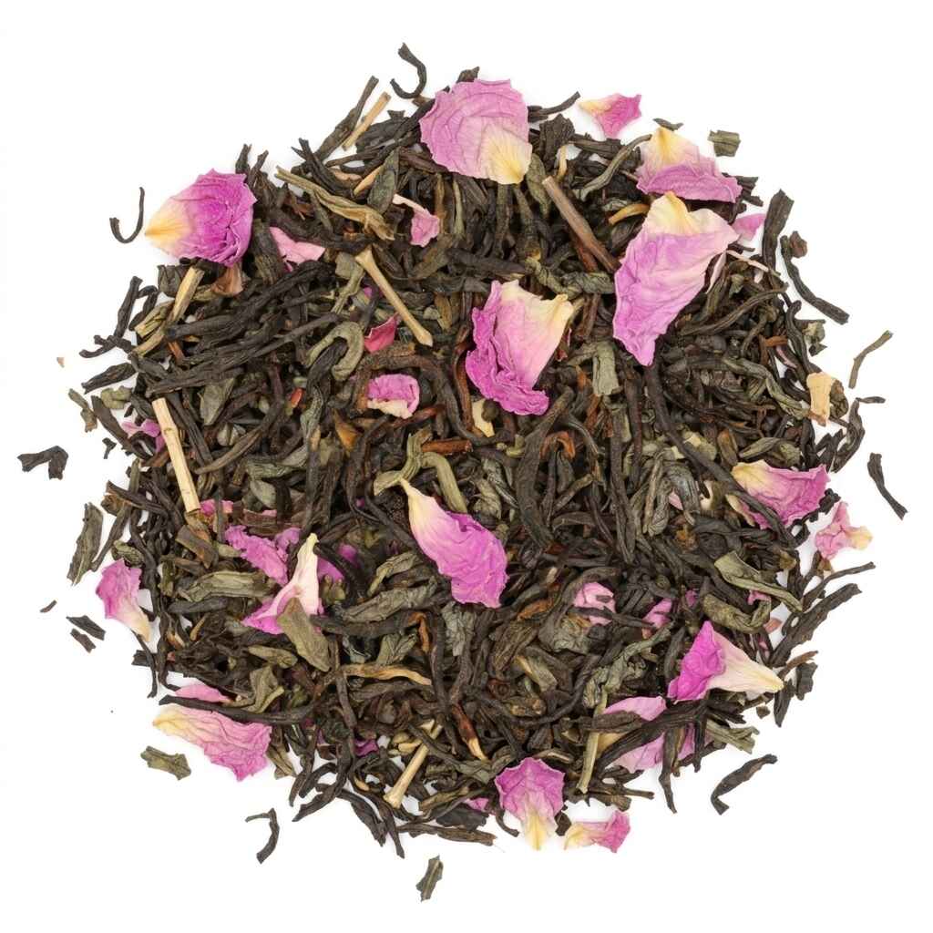 Rose Garden - schwarzer und grüner Tee - 100 Gramm Loser Tee