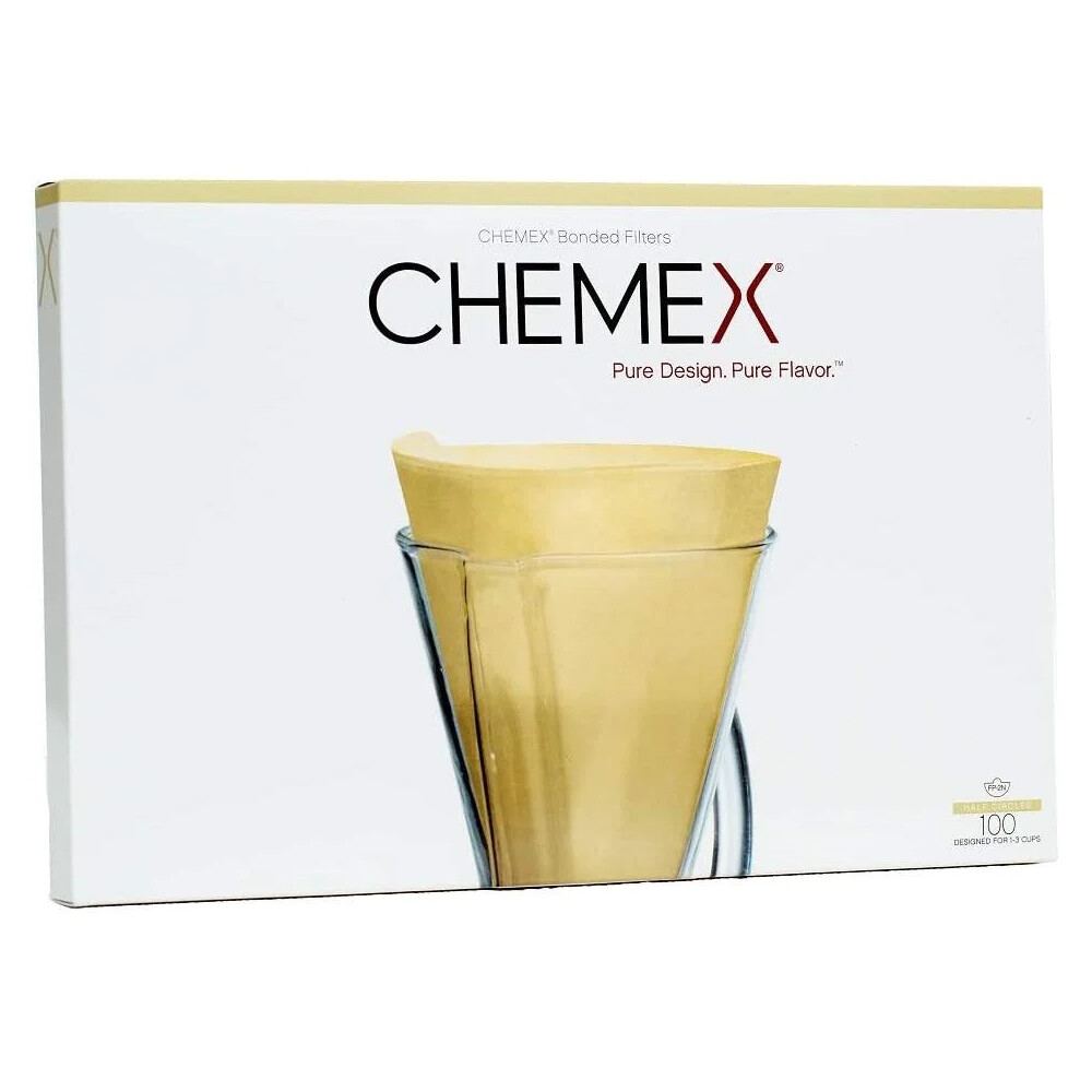 Chemex Kaffeefilter 3 Tassen - FP-2N Bonded (ungefaltet, ungebleicht) - 100 Stück