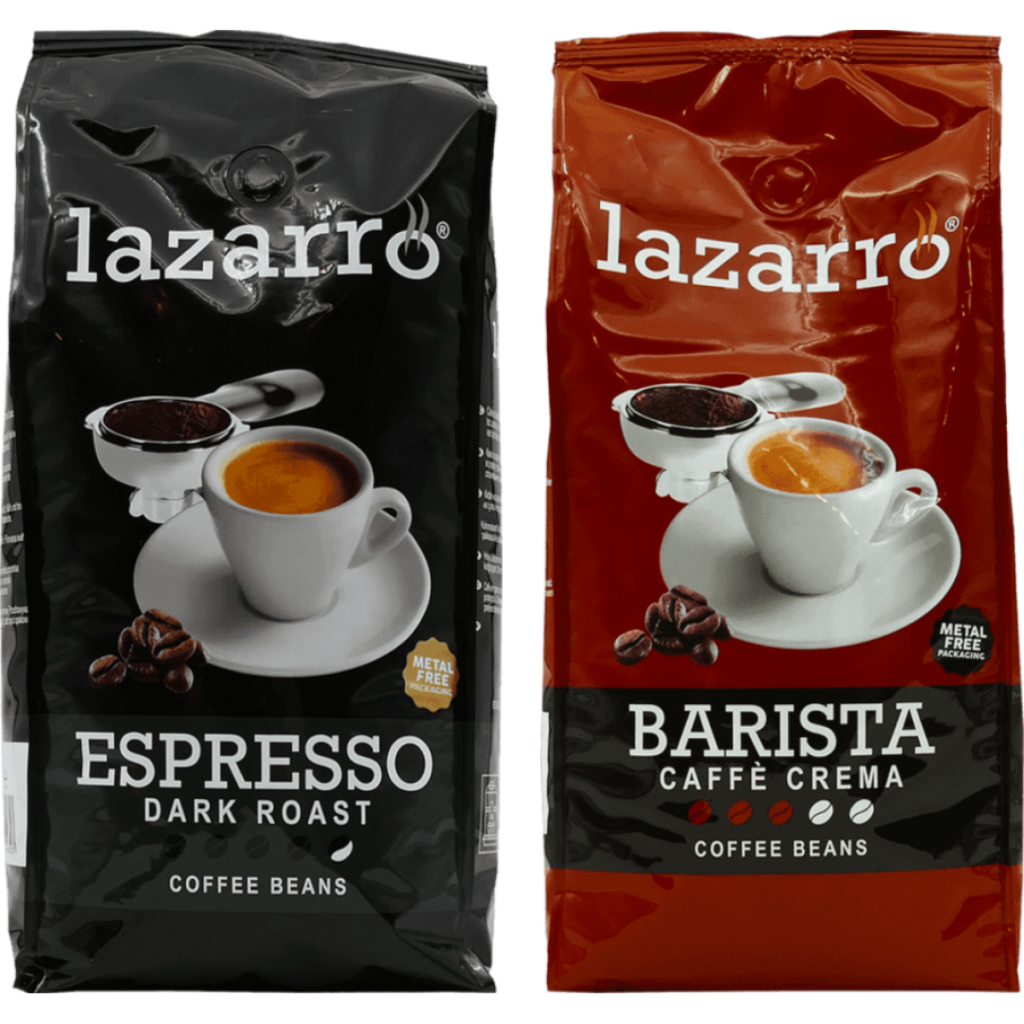 Lazarro Bohnen Duo - Dark Roast & Caffè Crema 2 x 1 kilo