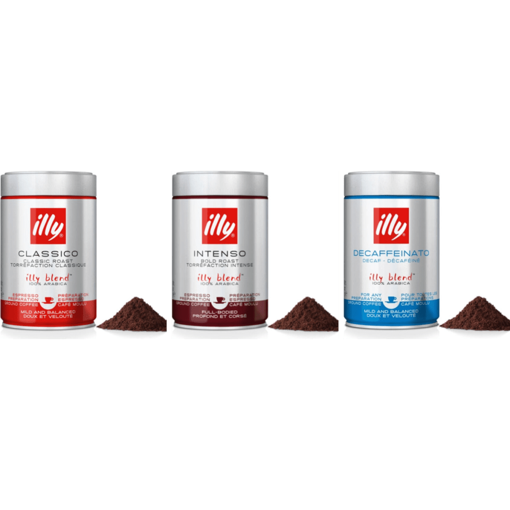 illy Espresso Probierpaket mit Decaf - gemahlener Kaffee - 3 x 250 Gramm