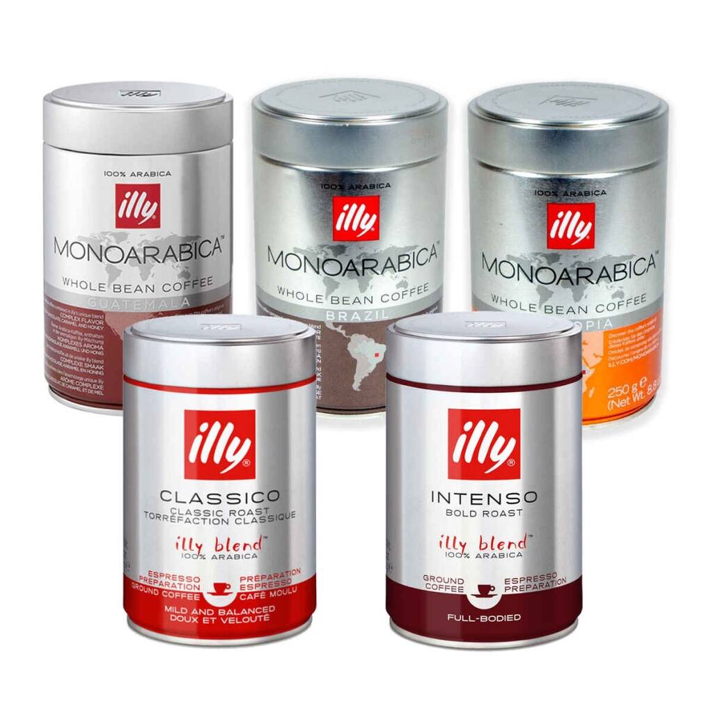 illy Probierpaket - Kaffeebohnen - 5 x 250 Gramm