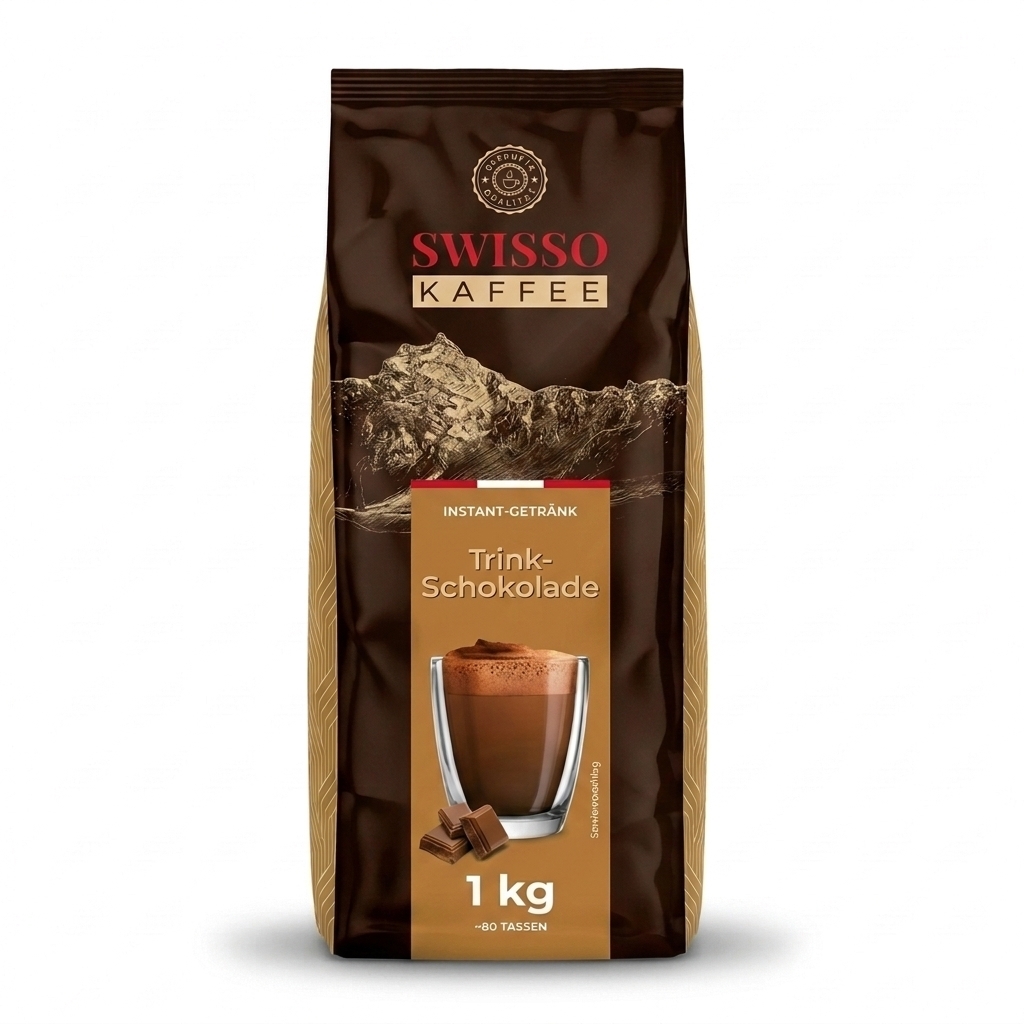 Swisso Kaffee Trink-Schokolade - Instant-Kakaogetränk - 1 Kilo