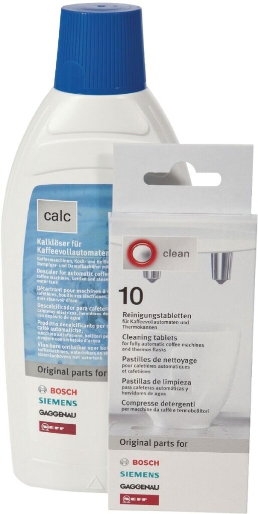 Wartungsset Kaffeemaschine Siemens / Bosch – 10 Tabletten / 500 ml Entkalker