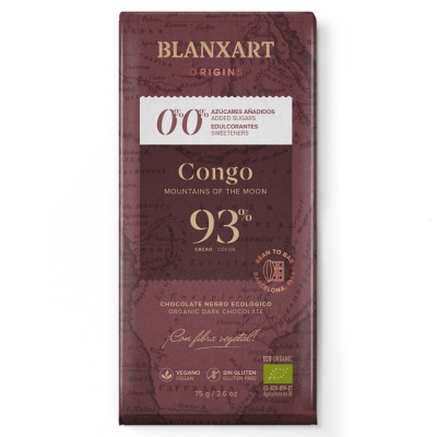 Blanxart - Kongo 0,0% Zuckerzusatz - 93% dunkle Schokolade (Bio)