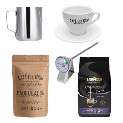 Starterpaket - Cappuccino - Zubehör und 2 Kilo Kaffeebohnen
