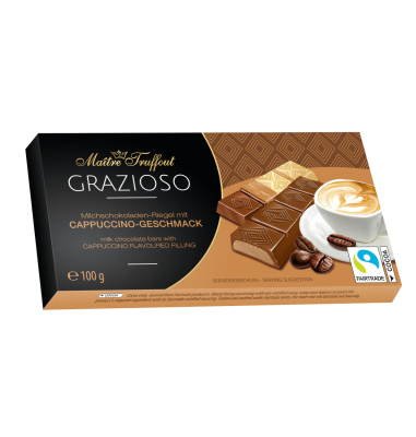 Schokolade mit Sahne & Cappuccino-Geschmack - Vollmilchschokolade - 100 Gramm