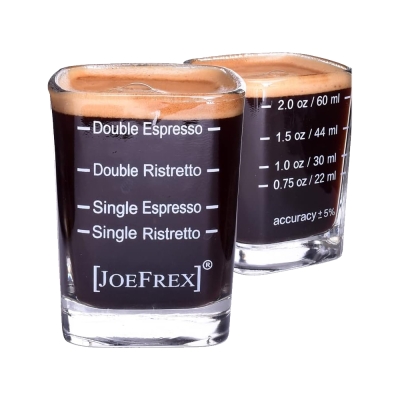 JoeFrex Espressoglas - mit Markierungen zum Einstellen der Maschine - 1 Stück