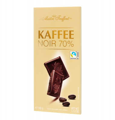 Dunkle Schokolade 70% - mit Kaffee - 100 Gramm