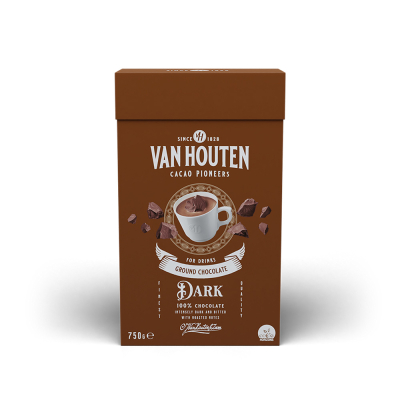 Van Houten Gemahlene Zartbitterschokolade - Dunkel - 750 Gramm
