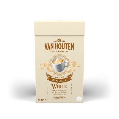 Van Houten Gemahlene Weiße Schokolade - Weiße Vollmilchschokolade - 750 Gramm