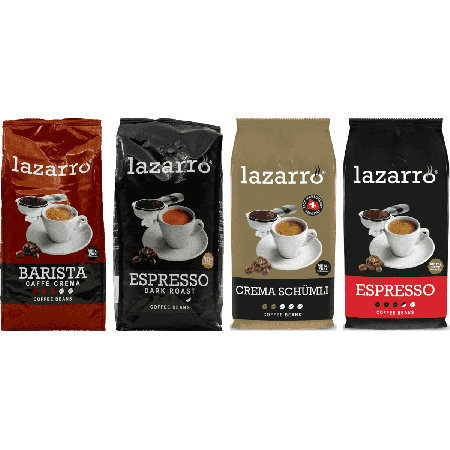 Lazarro Probierpaket - Kaffeebohnen - 4 x 1 Kilo