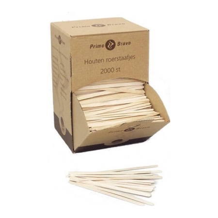 Primo Bravo Holz-Rührstäbchen - 11 Zentimeter - Box mit 2000 Stück