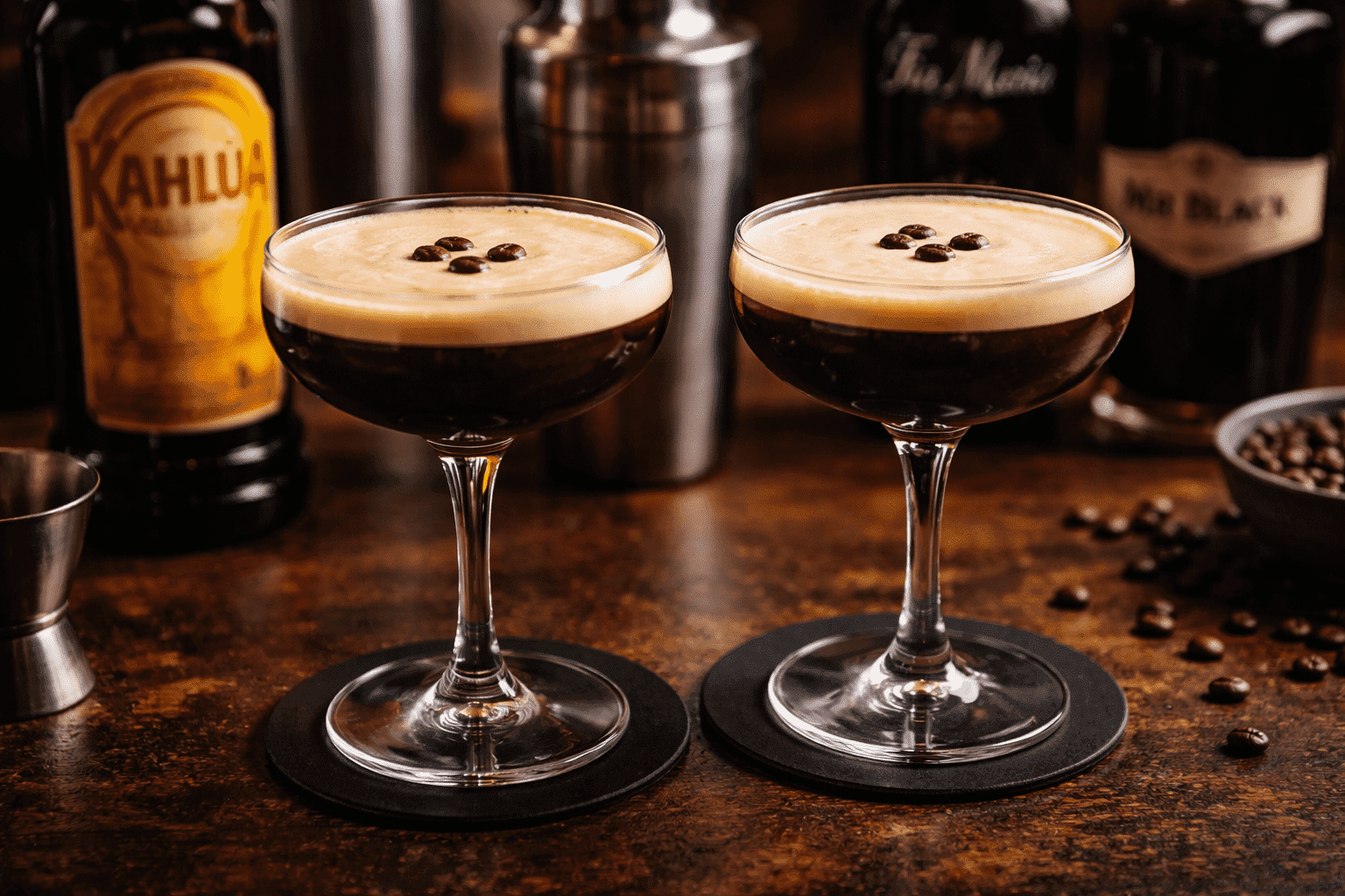 Welcher Kaffeelikör kommt in einen Espresso Martini?